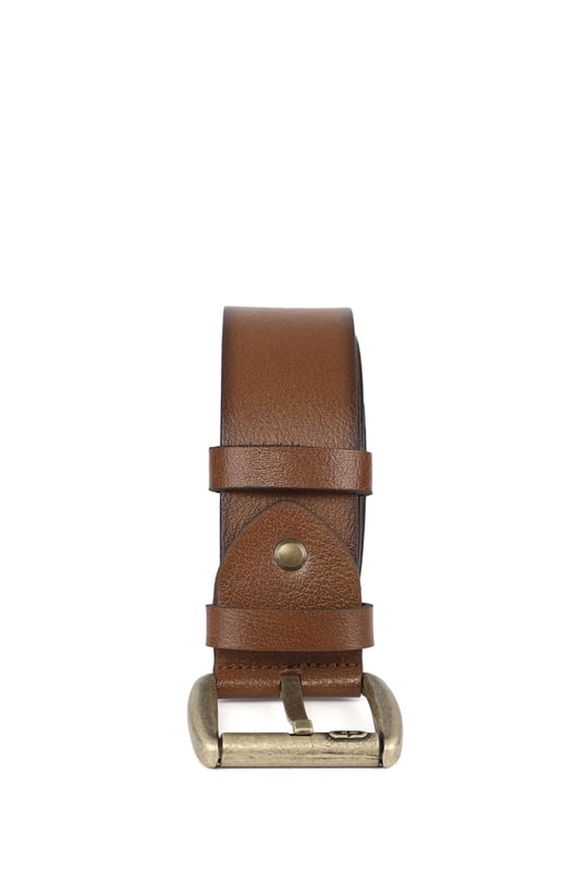 Erkek Taba Antik Hakiki Deri 4 Cm Kot Kemeri