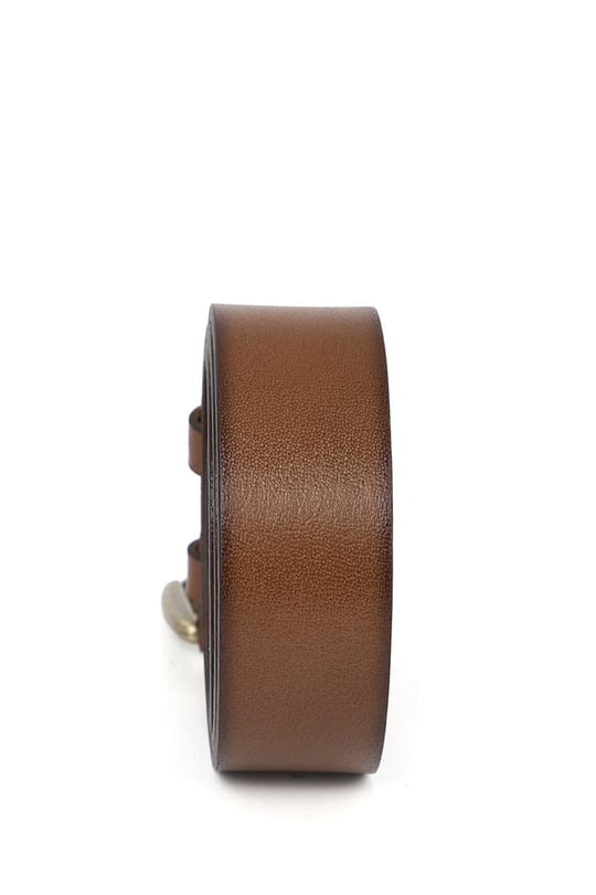 Erkek Taba Antik Hakiki Deri 4 Cm Kot Kemeri