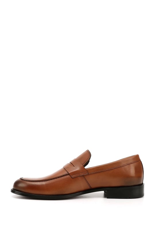 Men's Tan Antique Leather Sole Genuine Leather Loafer Shoes