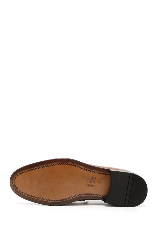 Men's Tan Antique Leather Sole Genuine Leather Loafer Shoes