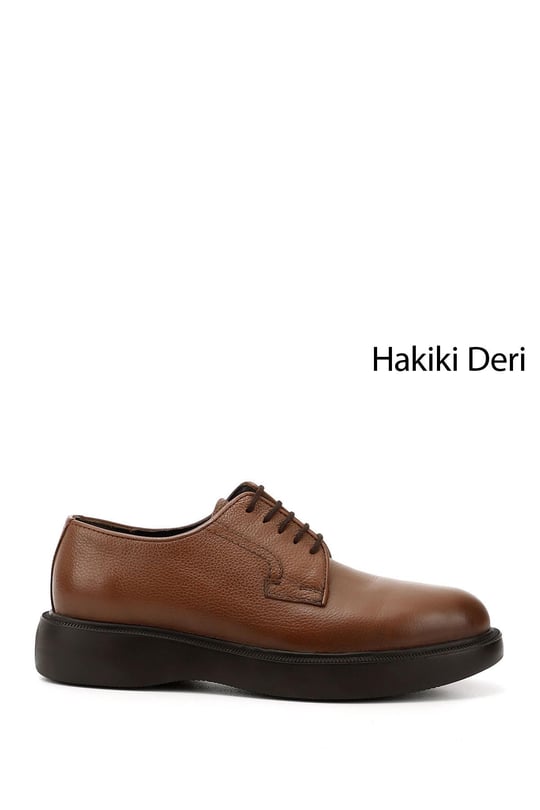 Erkek Taba Floter Bağcıklı Hakiki Deri Klasik Ayakkabı