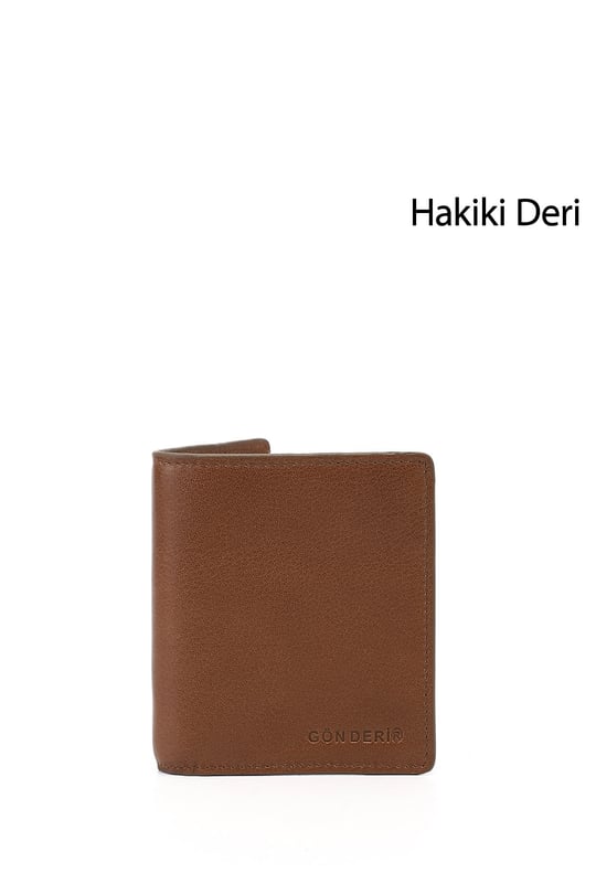 Erkek Taba Hakiki Deri Dikey Cüzdan