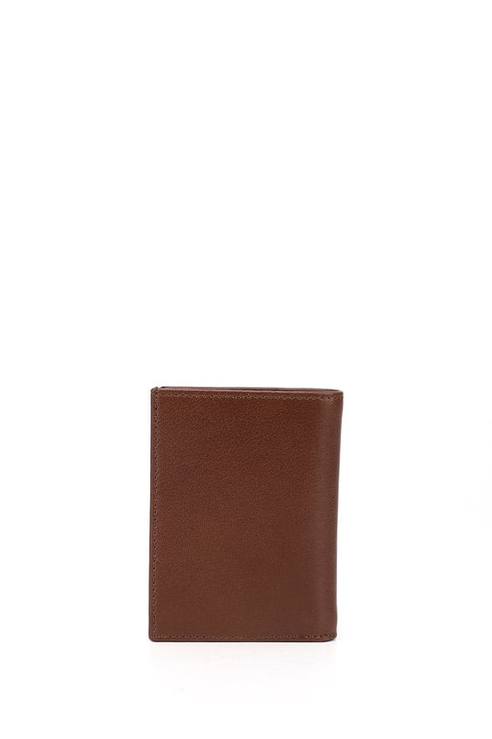 Men's Tan Genuine Leather Vertical Wallet