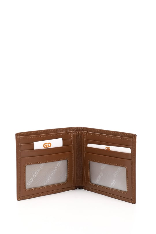 Men's Tan Genuine Leather Horizontal Wallet