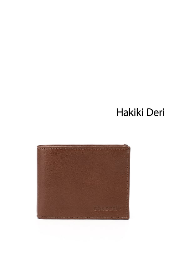 Erkek Taba Hakiki Deri Yatay Cüzdan