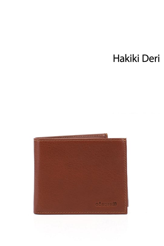 Erkek Taba Hakiki Deri Yatay Cüzdan