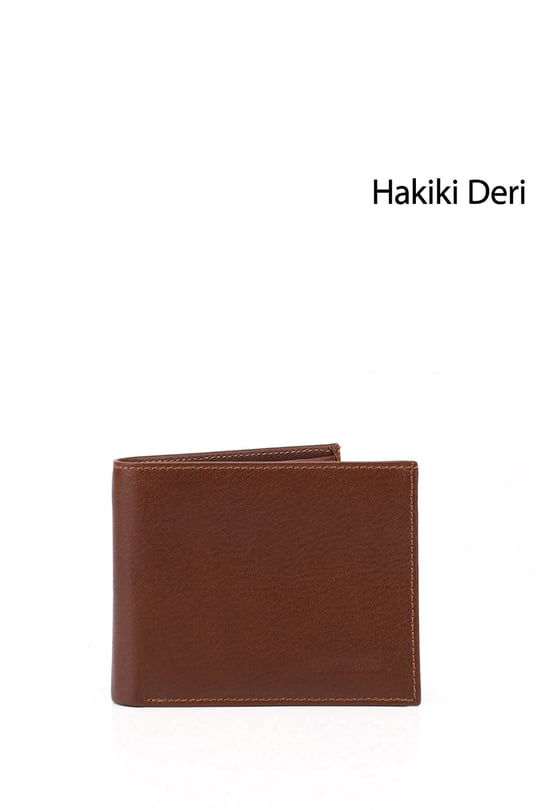 Erkek Taba Hakiki Deri Yatay Cüzdan