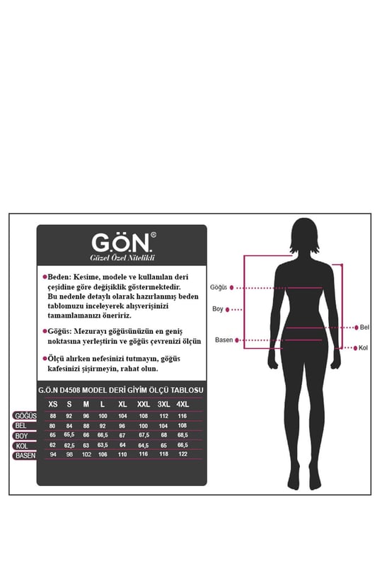 Gön Deri Kadın Mont D4508