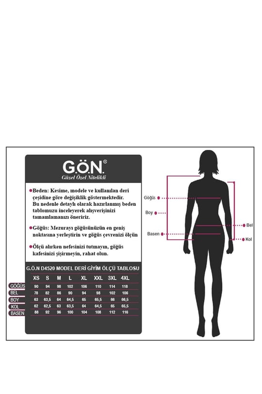 Gön Deri Kadın Mont D4520