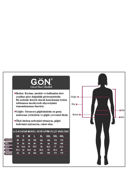 Gön Deri Kadın Mont D4528