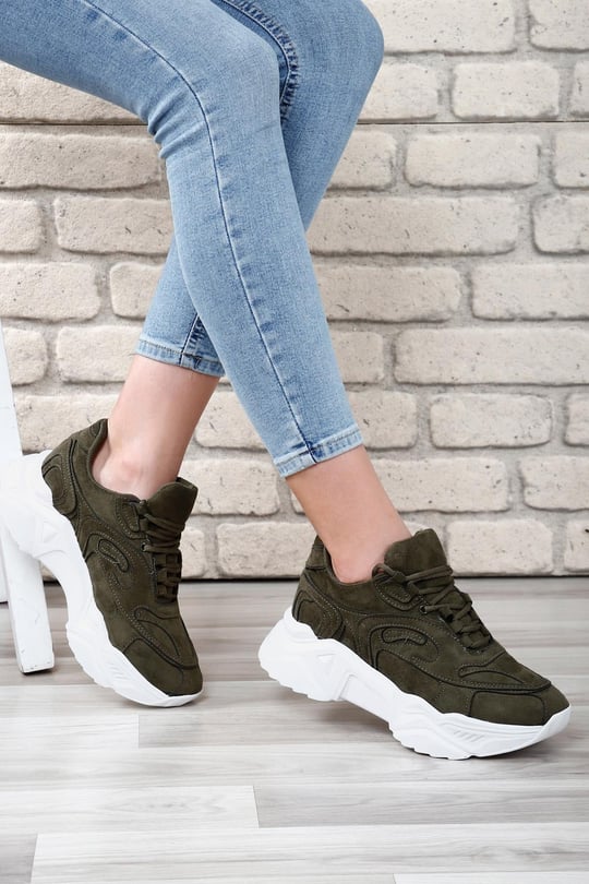 Gön Dolgu Taban Bağcıklı Spor Kadın Sneaker 37117