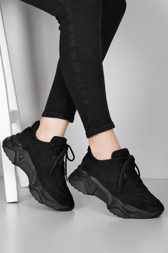 Gön Dolgu Taban Bağcıklı Spor Kadın Sneaker 37117
