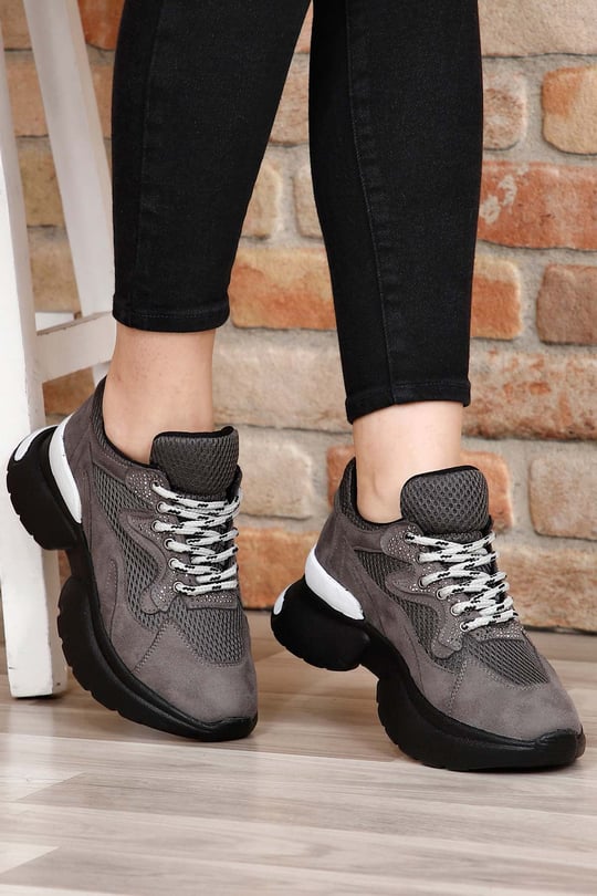 Gön Dolgu Taban Bağcıklı Spor Kadın Sneaker 37116