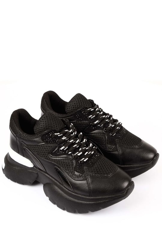 Gön Dolgu Taban Bağcıklı Spor Kadın Sneaker 37116