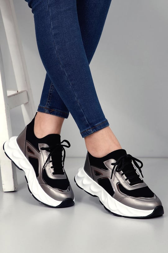 Gön Dolgu Taban Bağcıklı Spor Kadın Sneaker 35850