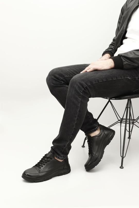 Gön Hakiki Deri Bağcıklı Erkek Günlük Sneaker  01963
