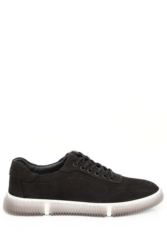 Gön Hakiki Deri Bağcıklı Jel Tabanlıklı Erkek Günlük Sneaker 01125