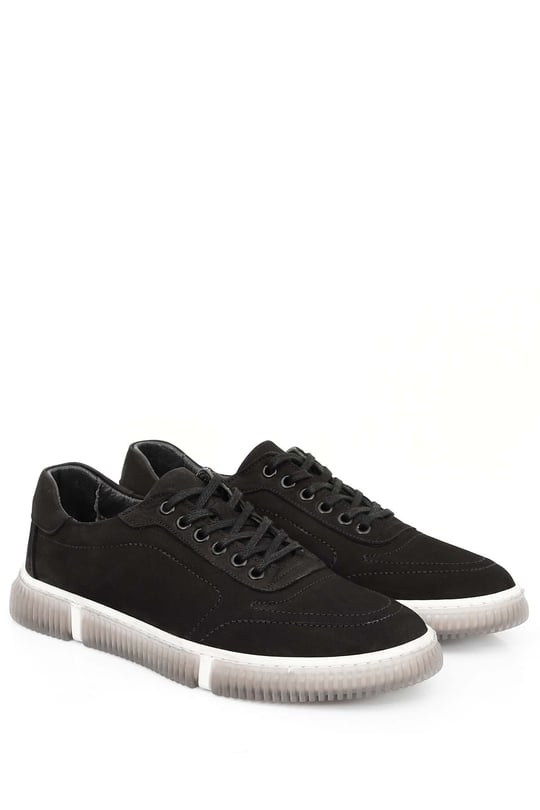 Gön Hakiki Deri Bağcıklı Jel Tabanlıklı Erkek Günlük Sneaker 01125