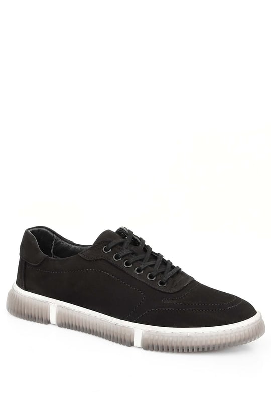 Gön Hakiki Deri Bağcıklı Jel Tabanlıklı Erkek Günlük Sneaker 01125