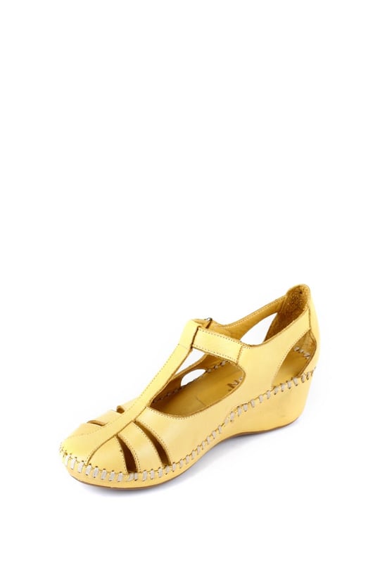 Gon Genuine Leather Filled Sole Women's Sandals M0169
