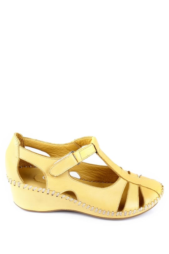 Gon Genuine Leather Filled Sole Women's Sandals M0169