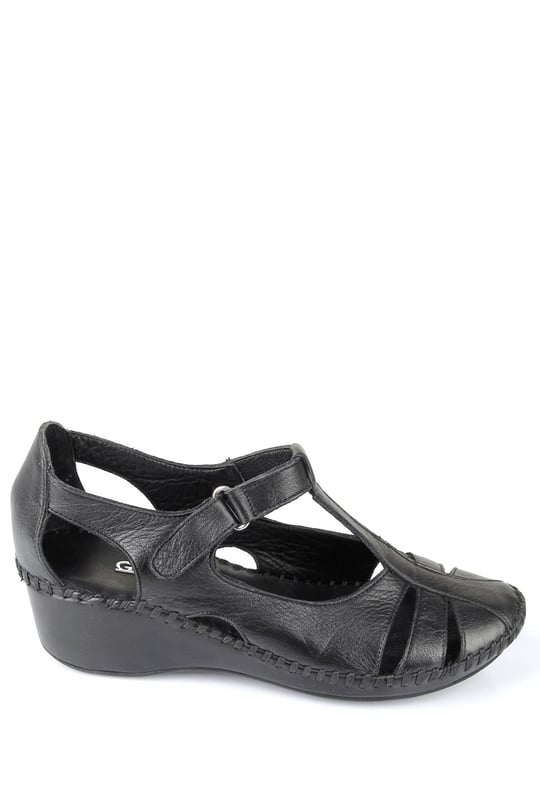 Gon Genuine Leather Filled Sole Women's Sandals M0169