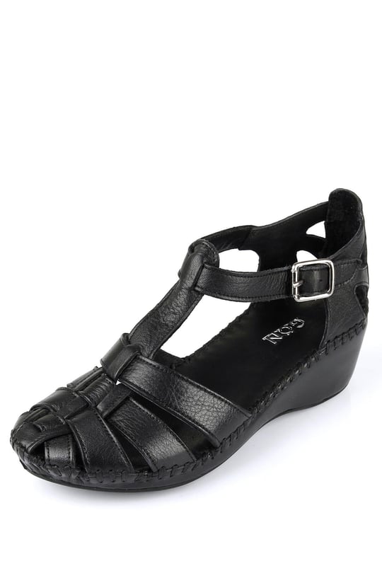 Gon Genuine Leather Filled Sole Women's Sandals M0168