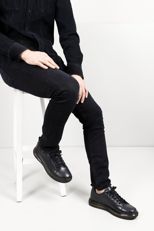 Gön Hakiki Deri Erkek Bağcıklı Günlük Sneaker 01855