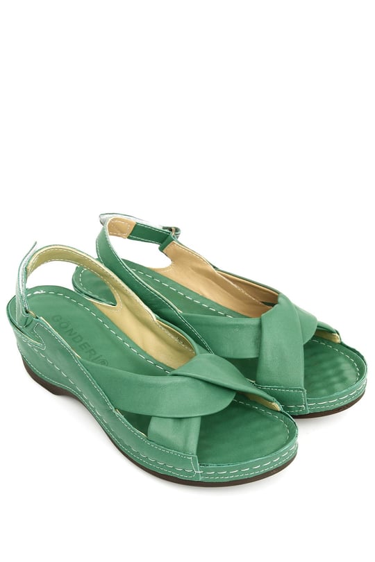 Women's Genuine Leather Padded Sole Sandals  42324