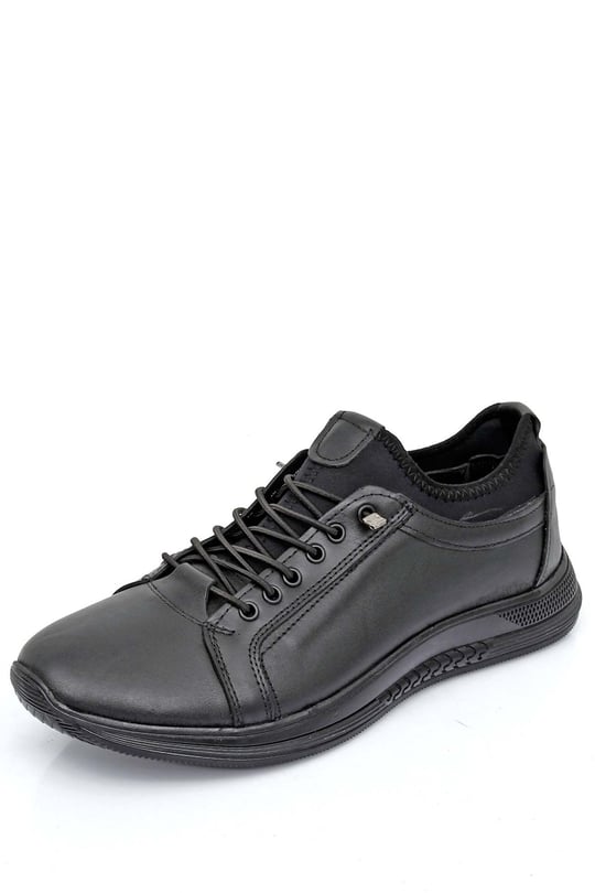 Gön Hakiki Deri Kauçuk Taban Bağcıklı Lastikli Günlük Erkek Sneaker 11012