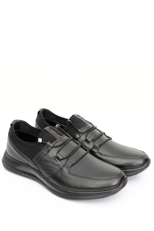 Gön Hakiki Deri Kauçuk Taban Bağcıklı Lastikli Günlük Erkek Sneaker 01018