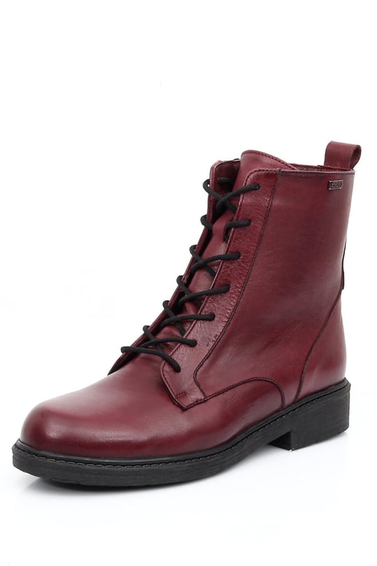 Gön  Leather Round Nose Rubber sole Heels Zipper Laced Women's  Postal Boots  42452