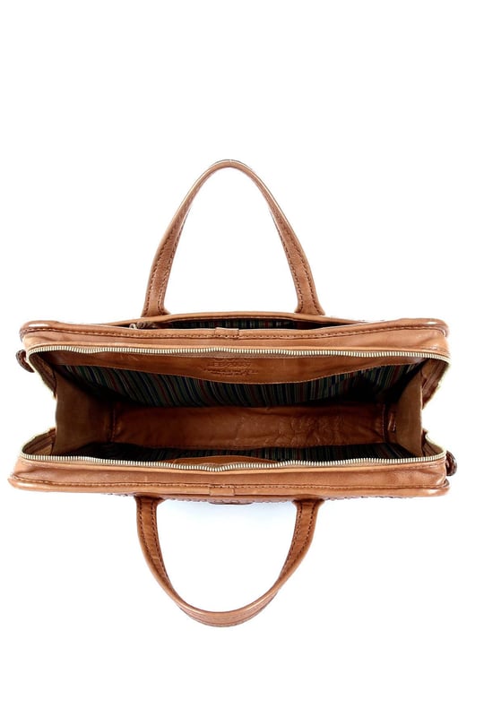 GÖN Genuine Leather Knit Handwork Women's and Men's Briefcase  B2037