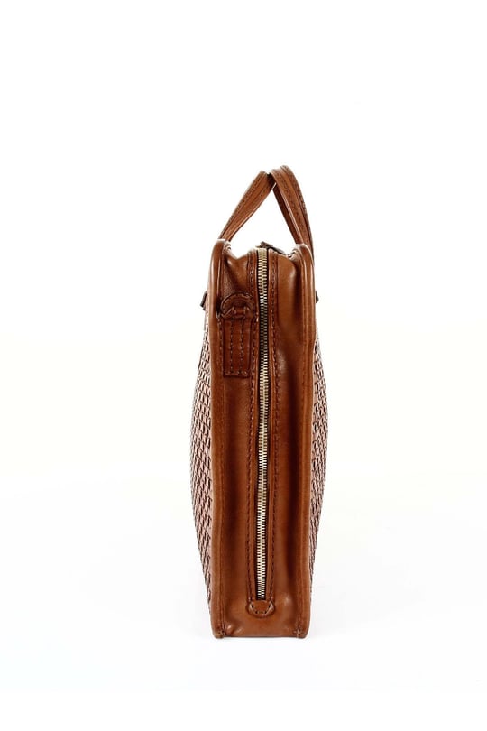 GÖN Genuine Leather Knit Handwork Women's and Men's Briefcase  B2037