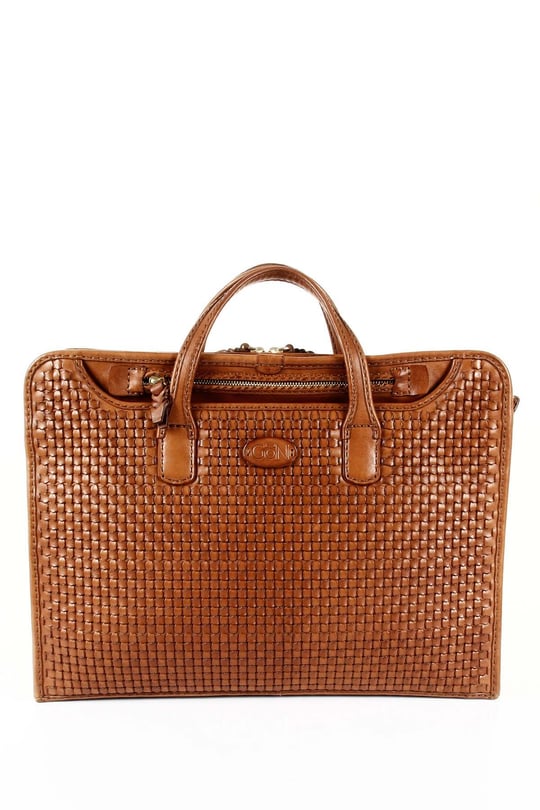 Gön Hakiki Deri Örgü El İşçiliği Kadın ve Erkek Evrak Çantası B2037