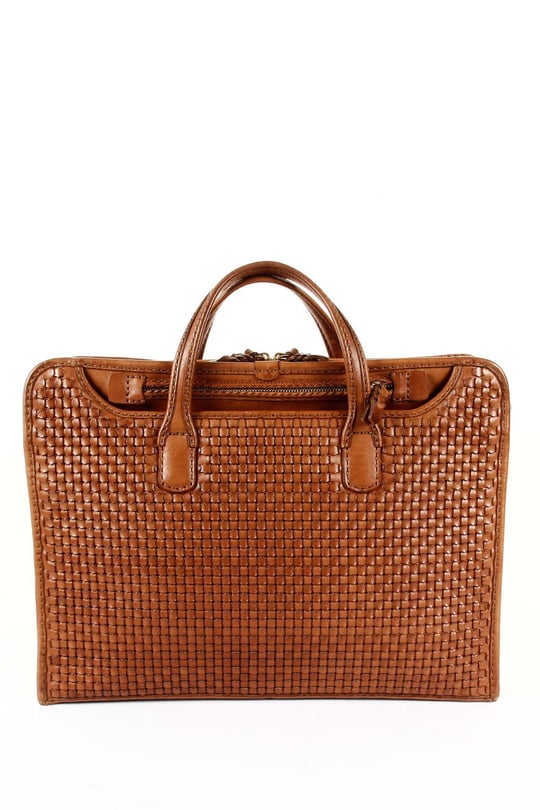 GÖN Genuine Leather Knit Handwork Women's and Men's Briefcase  B2037