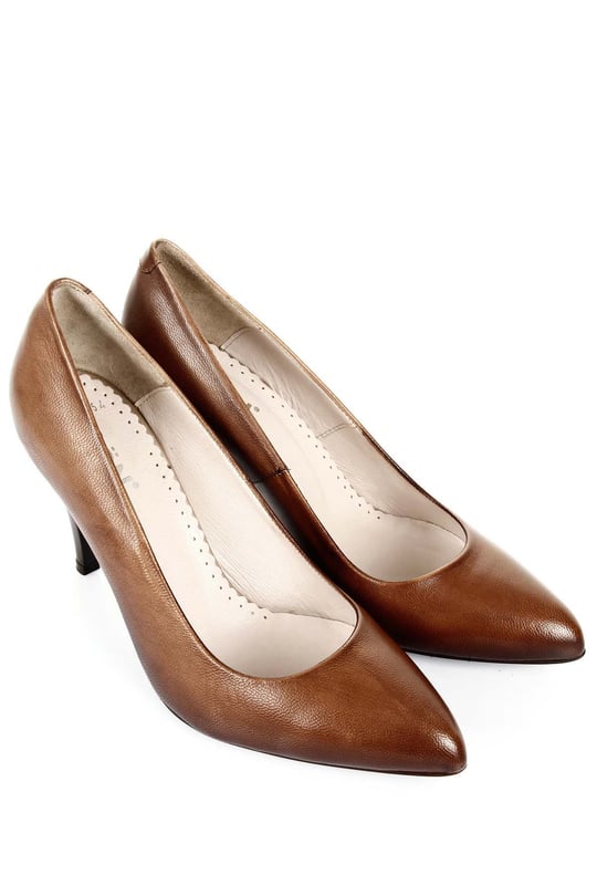 Gön Hakiki Deri Sivri Burun İnce Topuklu Stiletto Kadın Ayakkabı 13454