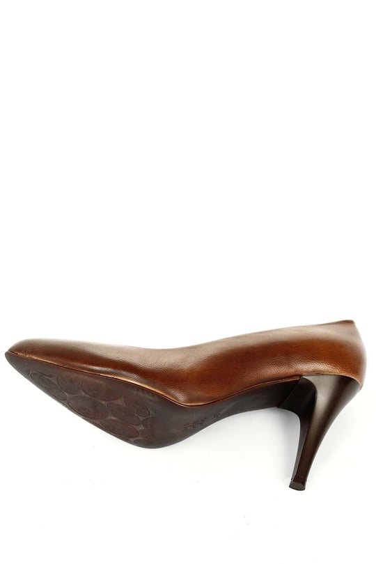 Gön Hakiki Deri Sivri Burun İnce Topuklu Stiletto Kadın Ayakkabı 13454