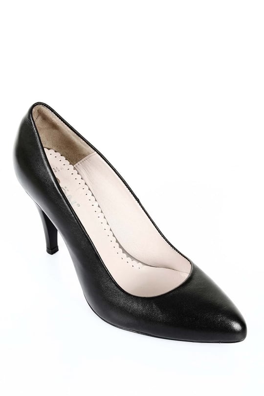 Gön Hakiki Deri Sivri Burun İnce Topuklu Stiletto Kadın Ayakkabı 13454