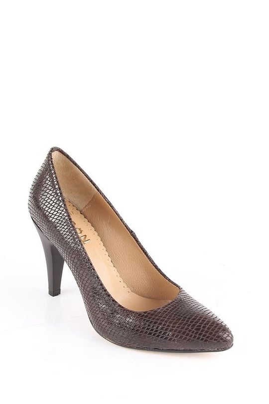 Gön Hakiki Deri Sivri Burun İnce Yüksek Topuklu Stiletto Kadın Ayakkabı 22354