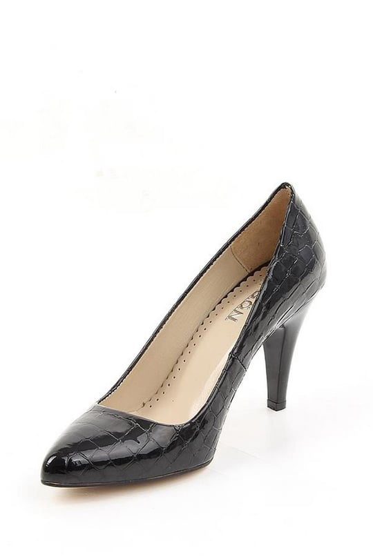 Gön Hakiki Deri Sivri Burun İnce Yüksek Topuklu Stiletto Kadın Ayakkabı 22354