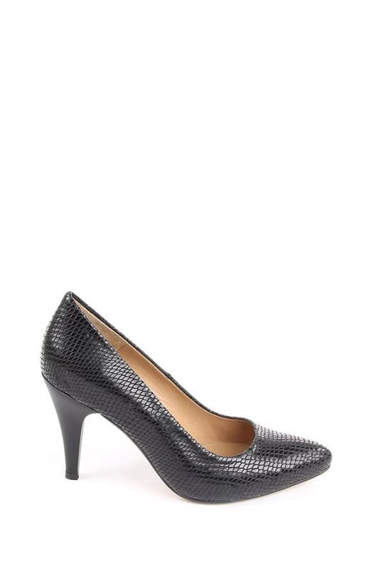 Gön Hakiki Deri Sivri Burun İnce Yüksek Topuklu Stiletto Kadın Ayakkabı 22354