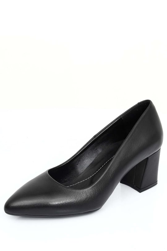 Gon Genuine Leather Pointed Toe Thick High Heeled Stiletto Women's Shoes  24013