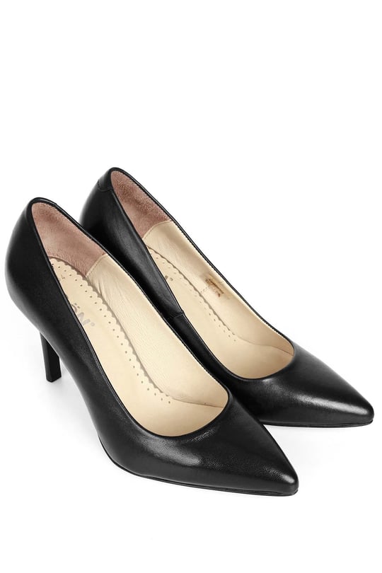 Gön Hakiki Deri Sivri Burun Yüksek İnce Topuklu Stiletto Kadın Ayakkabı 24127