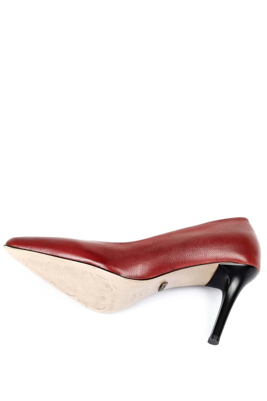 Gön Hakiki Deri Sivri Burun Yüksek İnce Topuklu Stiletto Kadın Ayakkabı 24127