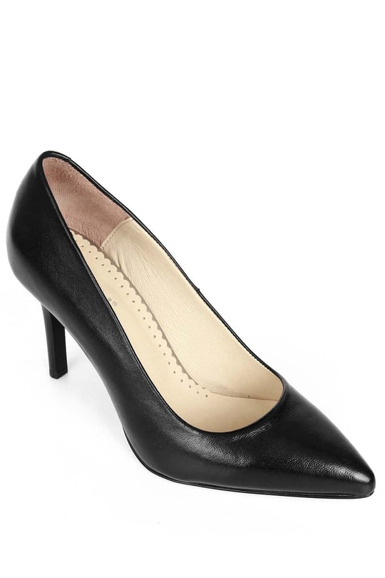 Gön Hakiki Deri Sivri Burun Yüksek İnce Topuklu Stiletto Kadın Ayakkabı 24127