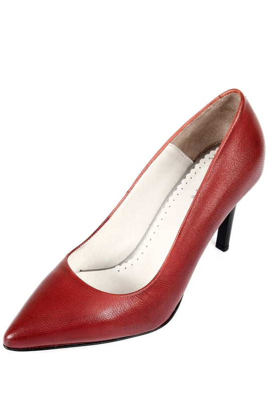 Gön Hakiki Deri Sivri Burun Yüksek İnce Topuklu Stiletto Kadın Ayakkabı 24127