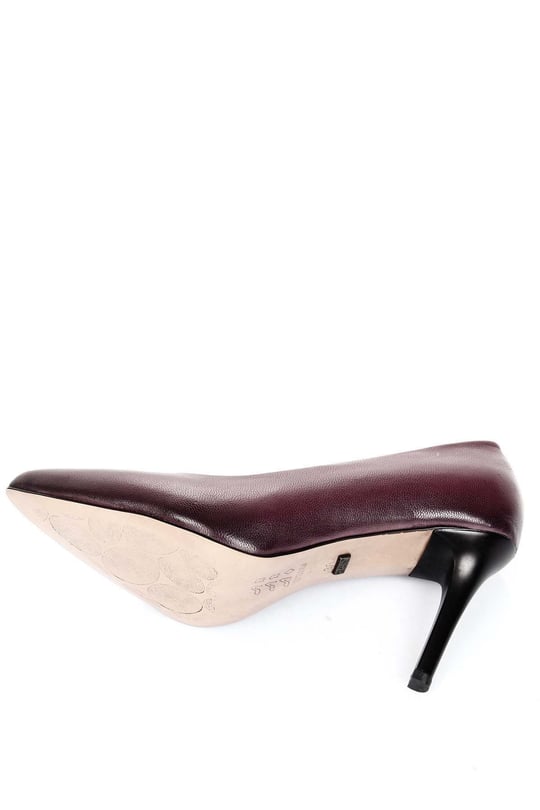 Gön Hakiki Deri Sivri Burun Yüksek İnce Topuklu Stiletto Kadın Ayakkabı 24127