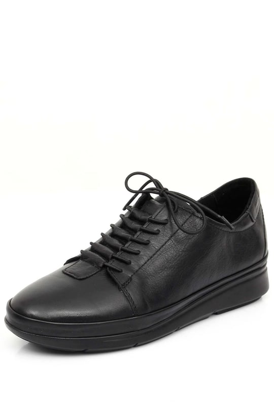 Gön Hakiki Deri Yuvarlak Burun Bağcıklı Kadın Günlük Sneaker 77051