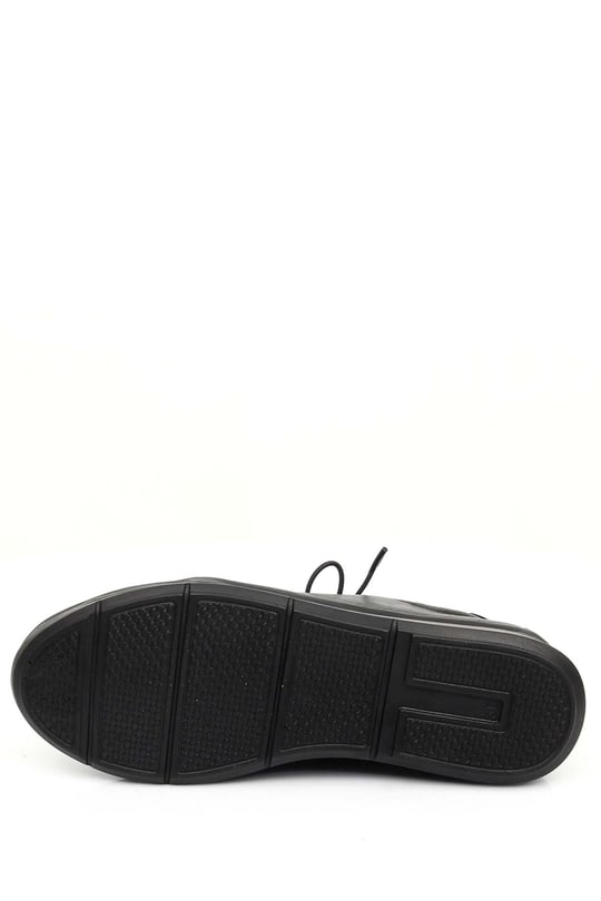 Gön Hakiki Deri Yuvarlak Burun Bağcıklı Kadın Günlük Sneaker 77051